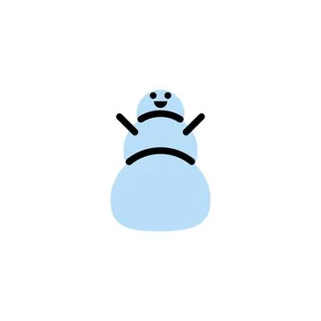 Snowman. Vector logo in bold line style Stock Illustration