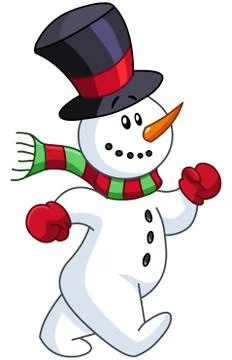 Snowman walking Stock Illustration