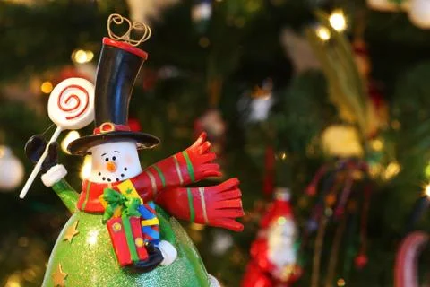 Snowman waving Foto stock