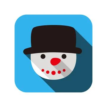 Snowman wearing a hat, vector illustration Stock Illustration