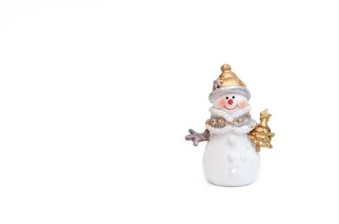 Snowman on white background Stock Photos