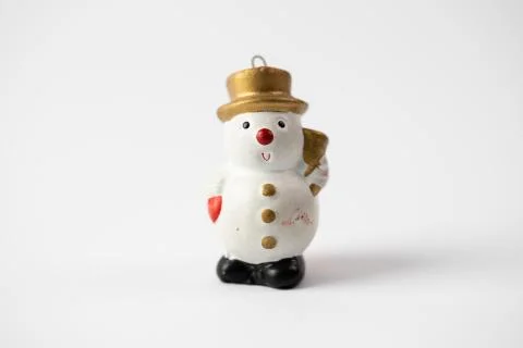Snowman on a white background Stock Photos