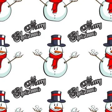 Snowman On White Stock-Illustration