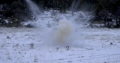 Snowman winter blown up explosion 4K Stock Footage 223998891