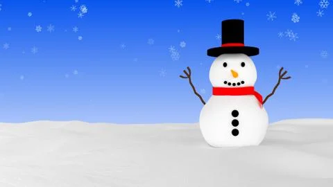 Snowman in winter - blue variant Stock Illustration