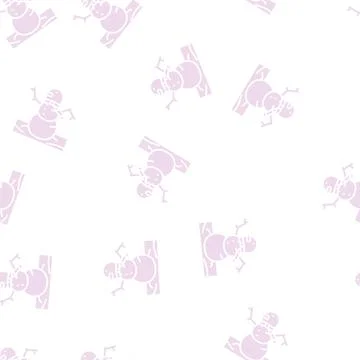 Snowman winter glyph seamless pattern Stock Illustration