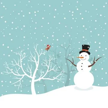 Snowman in winter Stock Photos