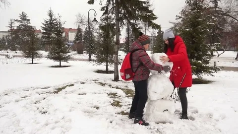 The snowman's head Stock Footage 83967115