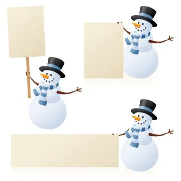 Snowman's sign Stock Illustration