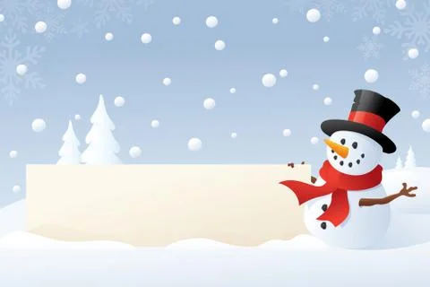 Snowman's winter banner Stock Illustration