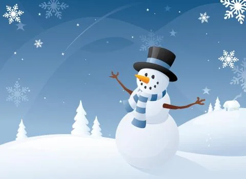 Snowman's wish Stock Illustration