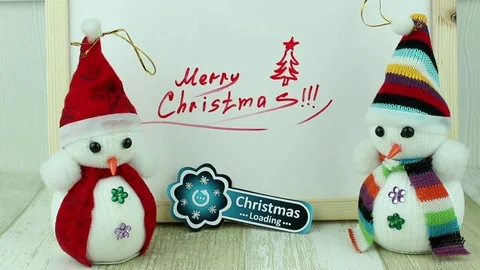 Snowmen and Christmas loading Stock Footage 83234159