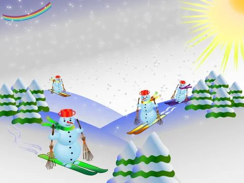 Snowmen 스톡 일러스트