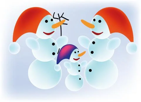 Snowmen Stock Illustration