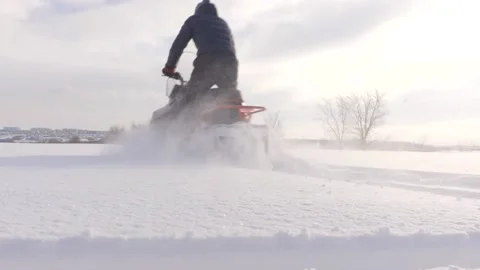 Snowmobile in action Slow motion Vidéo 223378762