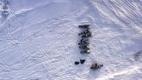 Snowmobile competition Stock Footage 101404463