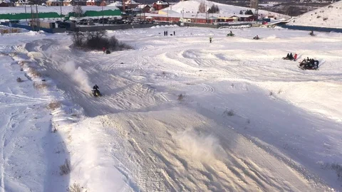 Snowmobile competition Video stock 101404513