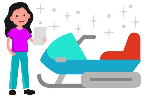 Snowmobile Concept Illustration Illustrazione stock