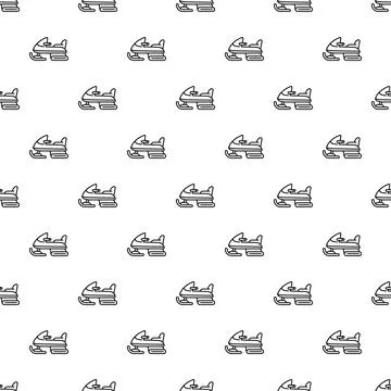 Snowmobile continuous pattern seamless background for winter transport Stock Illustration
