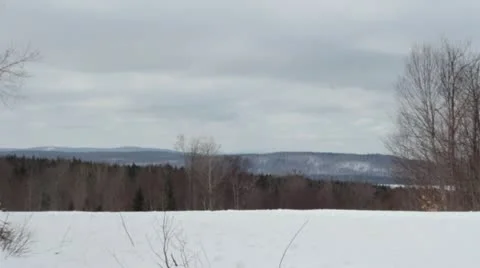 Snowmobile drives past Stock Footage 21738703