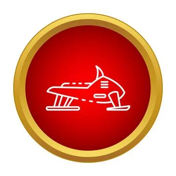 Snowmobile icon in red circle winter vehicle concept Stock Illustration