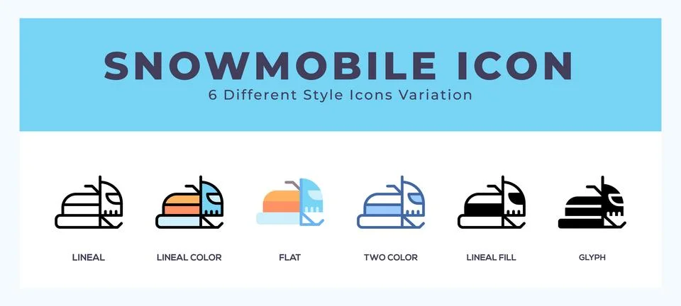 Snowmobile icon set. Design elements for logo Illustrazione stock