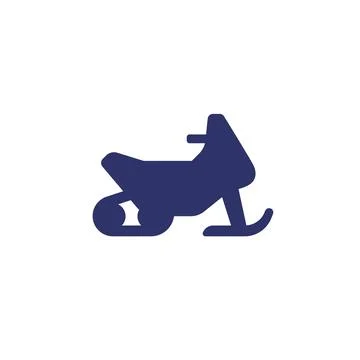 Snowmobile icon on white, vector Stock Illustration