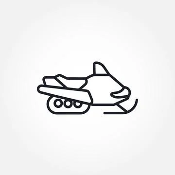 Snowmobile isolated vector line icon. Stock Illustration
