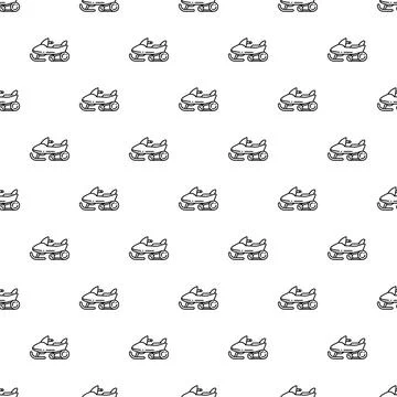 Snowmobile outline pattern creating winter sport background イラスト素材