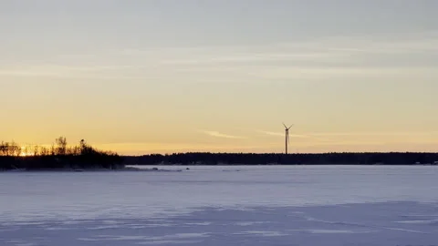 Snowmobile over Baltic Sea Video stock 167766664