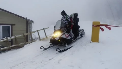 Snowmobile-people Stock Footage 232082736