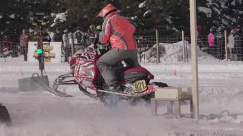 Snowmobile Race Stock Footage