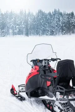 Snowmobile ready to go Stock Photos