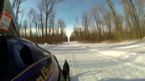 Snowmobile Side Angle Ride Along Air Vídeos de archivo 44924974