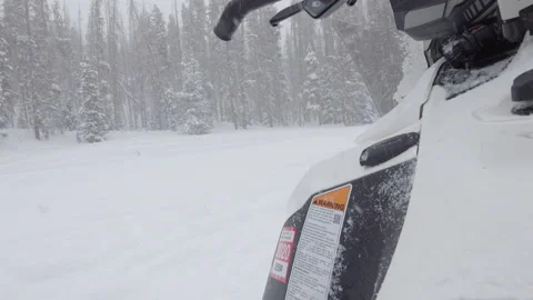 Snowmobile in the Snow Stock Footage 240313079