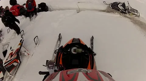 Snowmobile stuck in the snow 4.mp4 Stock Footage 10930500