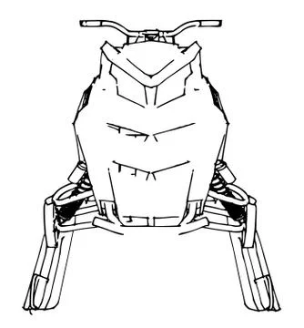 Snowmobile. Vector illustration in a hand-made style. Types of equipment from Stock Illustration