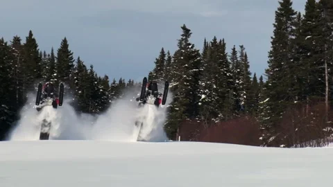 Snowmobile Wheelie Stock Footage 150832167