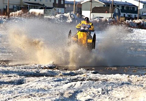 Snowmobile in winter Foto stock