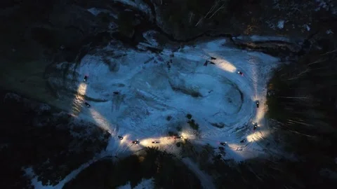 Snowmobiles in the forest Stock Footage 252256691