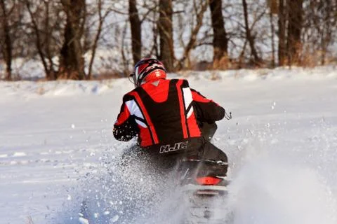 Snowmobiling  Canada Stockfoto's