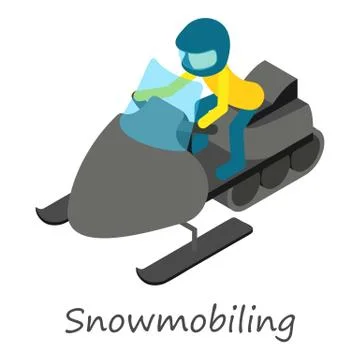 Snowmobiling icon, isometric style Ilustración de archivo