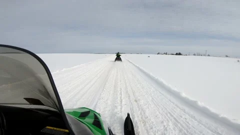 Snowmobiling Onboard Through an Open Field 스톡 동영상 130217301