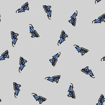 Snowmobiling winter sport vector seamless pattern 스톡 일러스트