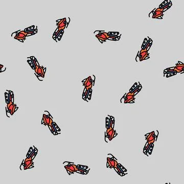 Snowmobiling winter vector seamless pattern Stock Illustration