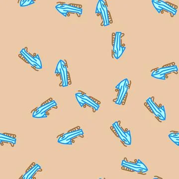 Snowmobiling winter vector seamless pattern Stock Illustration