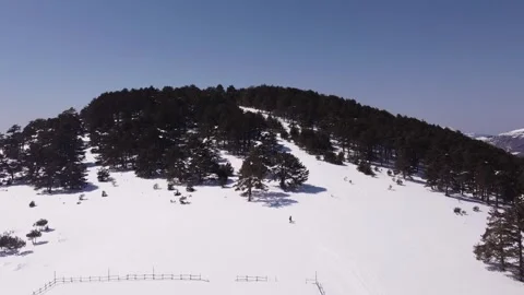 Snown mountain trail Stock Footage 319824926