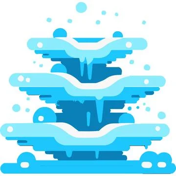 Snowpile Winter Thin Cold Arctic Icicles Stock Illustration