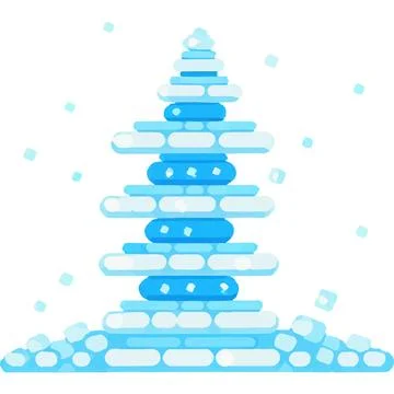 Snowpile Wintry Visible Cold White Icicles Stock Illustration