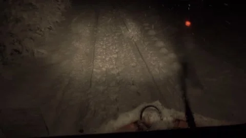 Snowplow in action during a snowfall Stock Footage 153315160